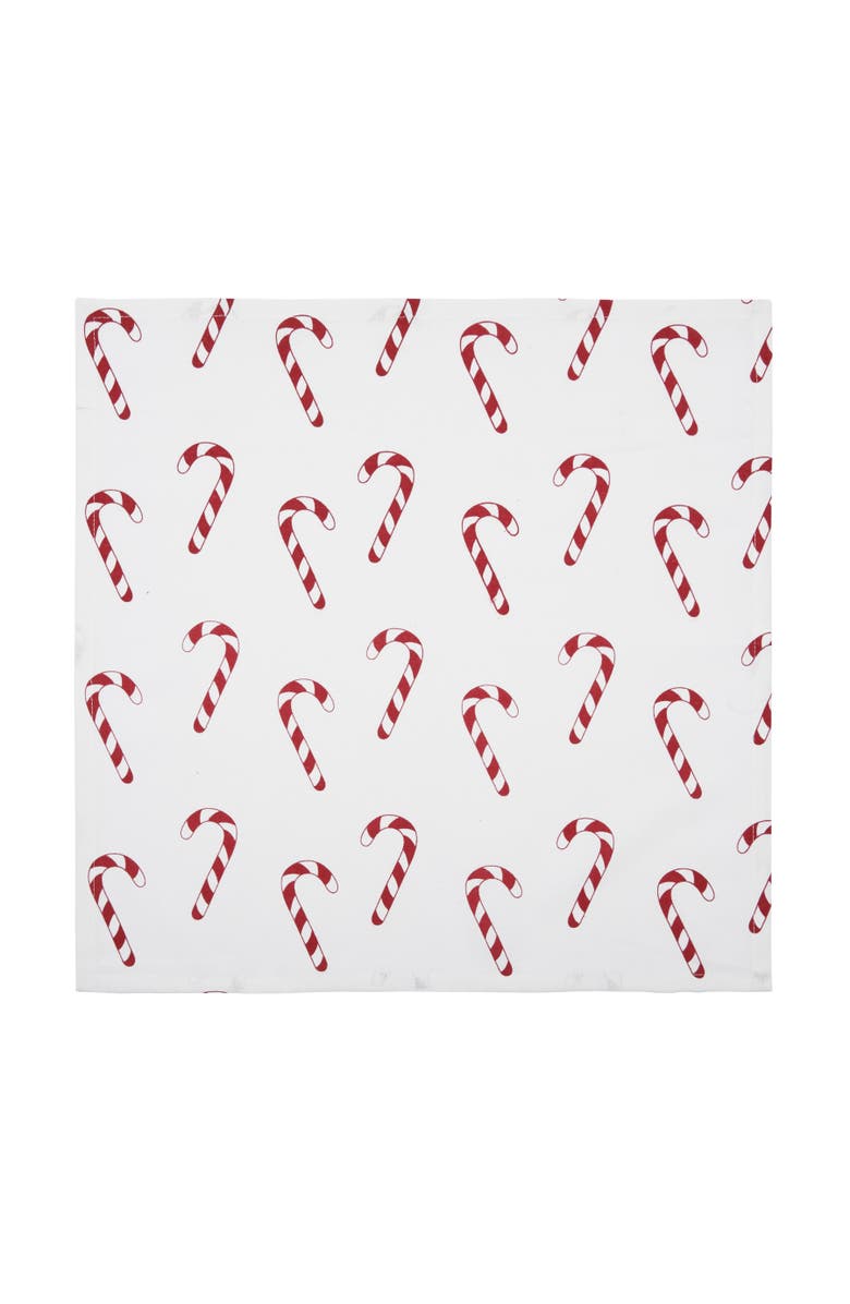 C&F Home Candy Cane Wishes Napkins Set of 6, Alternate, color, White