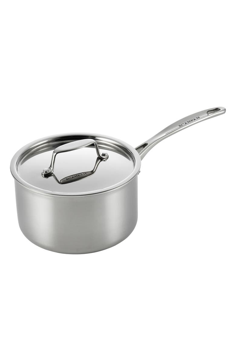 Scanpan Fusion 5 2.5-Quart Saucepan & Lid, Main, color, Silver