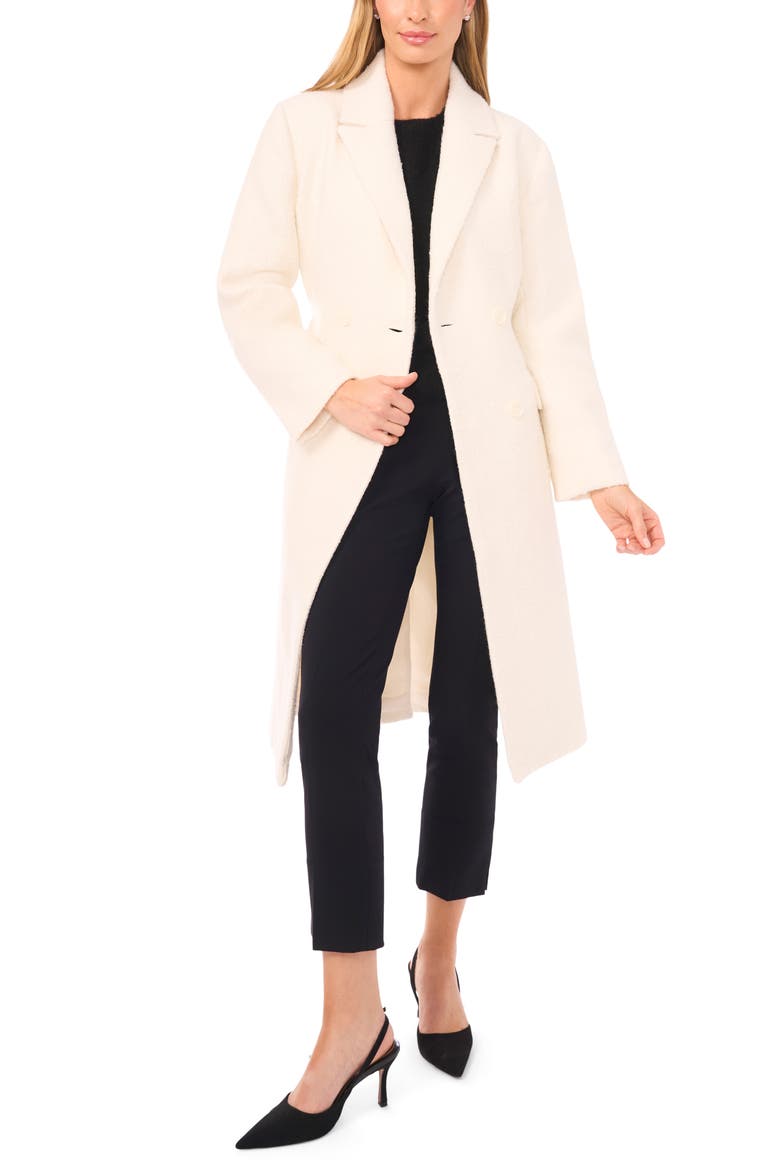 Double Breasted Bouclé Coat, Main, color, NEW IVORY