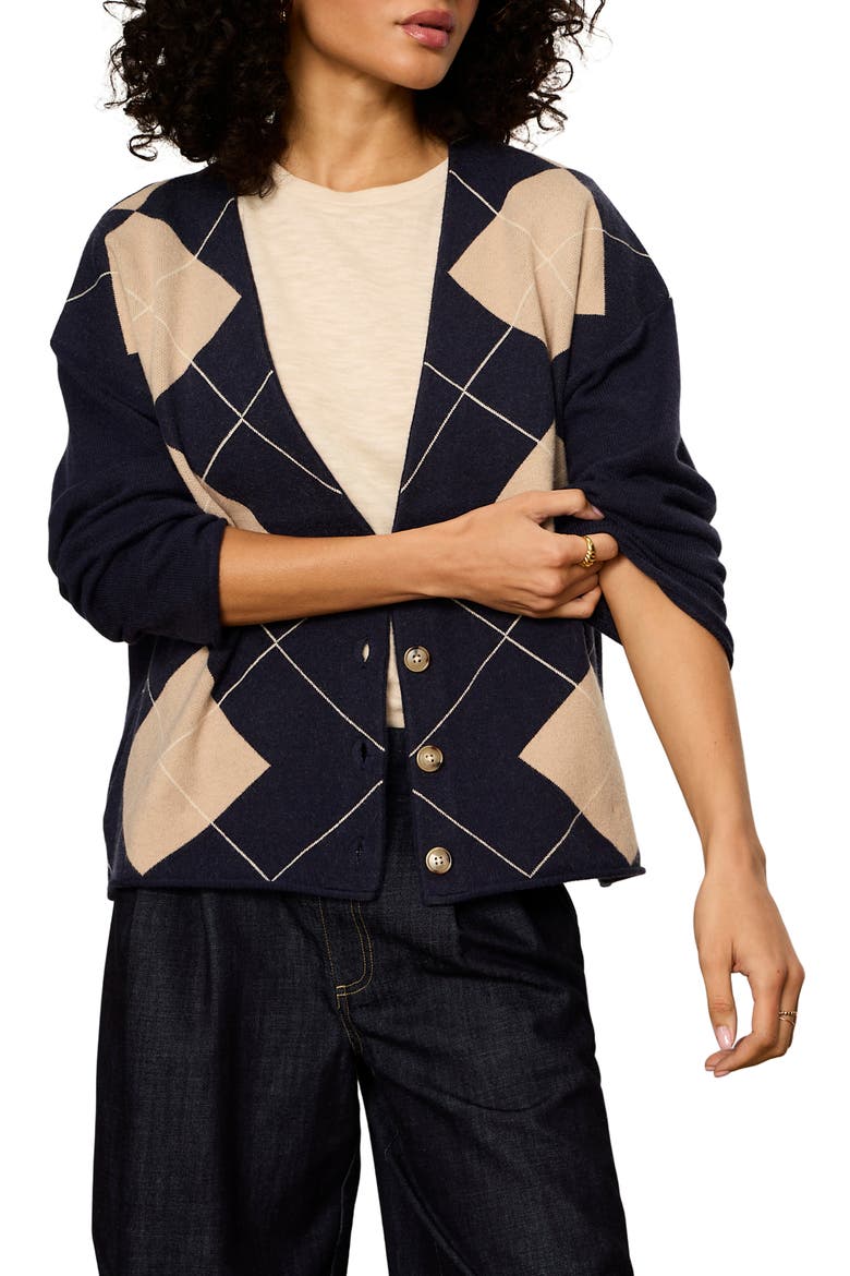 Arden Argyle Cardigan, Alternate, color, LOMA ARGYLE BLUE