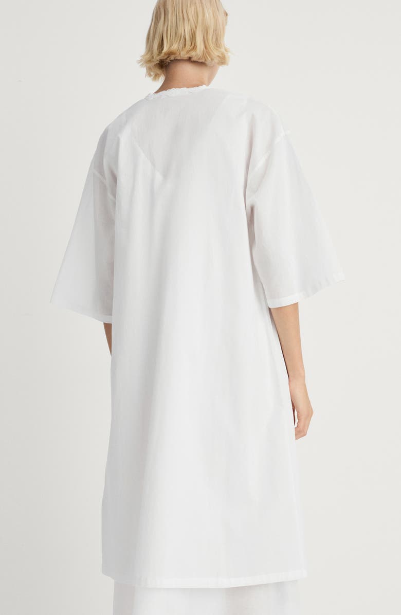 MANGO Lace Trim Cotton Robe, Alternate, color, 