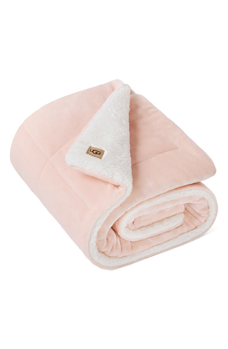 UGG<sup>®</sup> Avery Quilted Throw Blanket, Main, color, Himalayan Salt