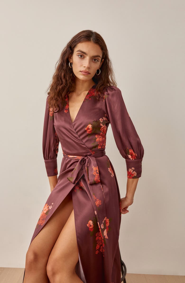 Reformation Merrick Long Sleeve Floral Dress, Alternate, color,