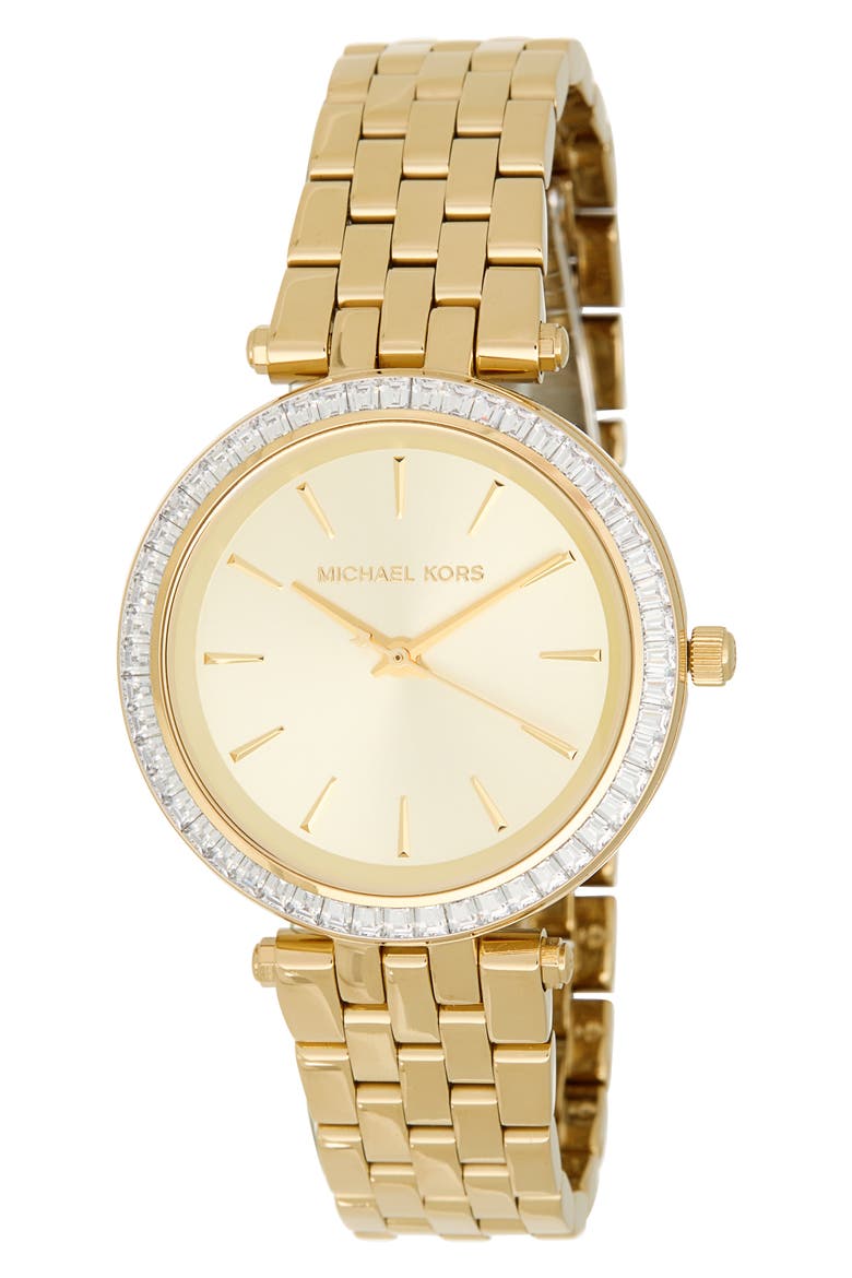 'Mini Darci' Round Bracelet Watch, 33mm, Alternate, color, GOLD