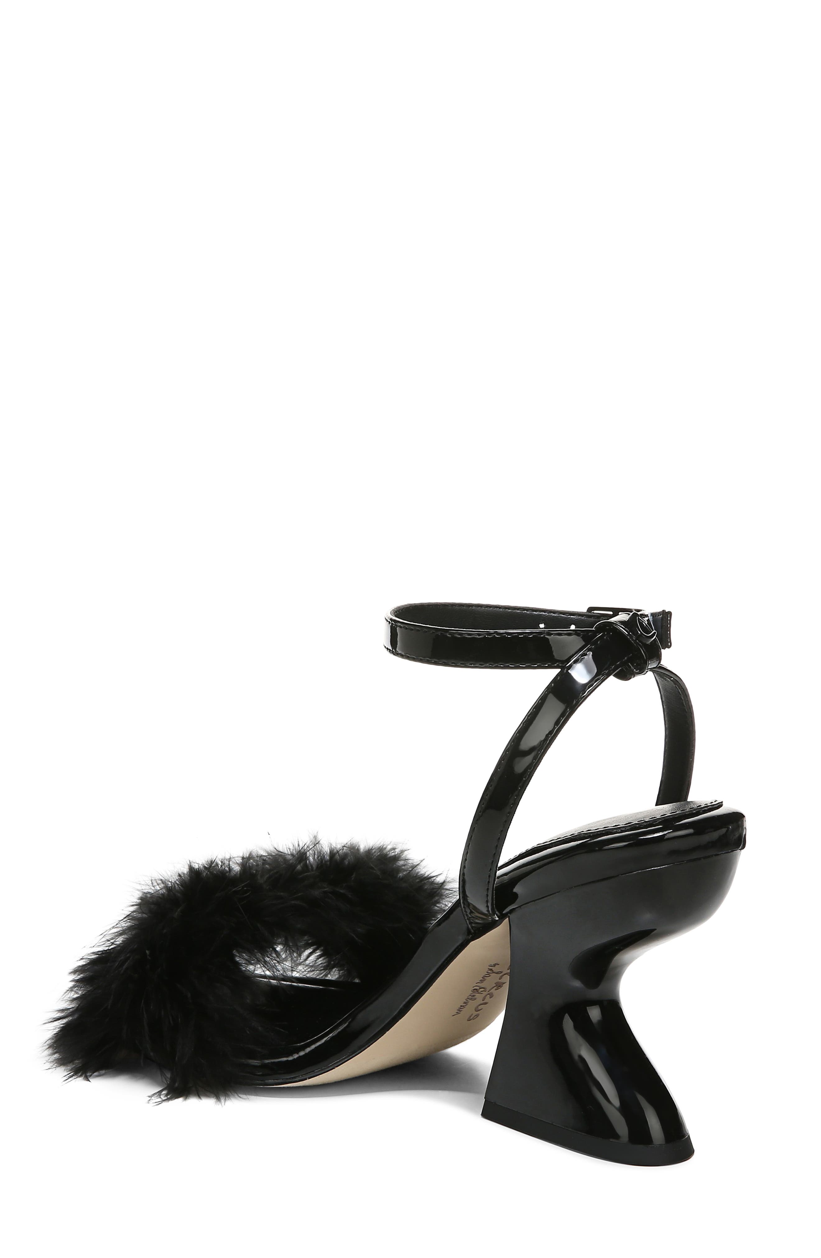 Circus NY by Sam Edelman Brenna Feather Ankle Strap Sandal, Alternate, color, Black