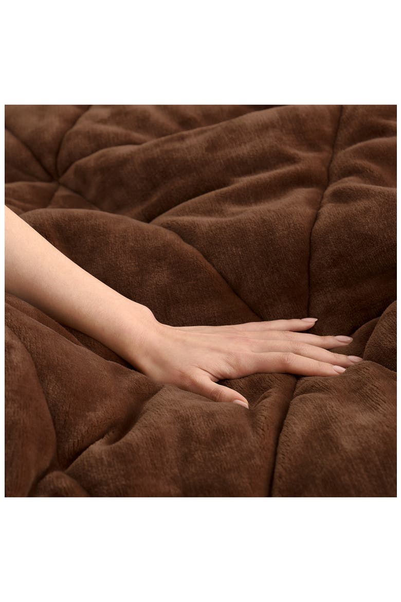 Avery Faux Shearling Comforter & Shams Set, Alternate, color, CHESTNUT/ CREAM