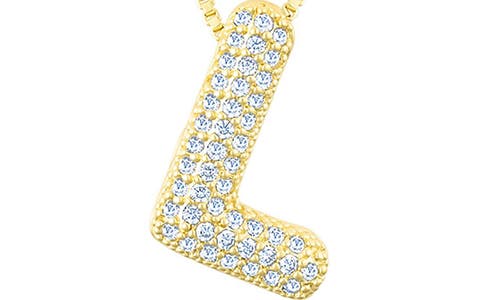 Adornia Pavé Bubble Initial Pendant Necklace In Gold-l