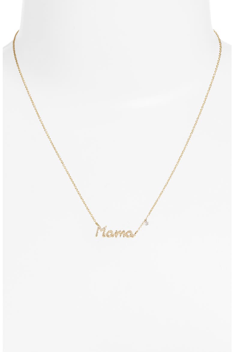 Mama Diamond Embellished Pendant Necklace, Alternate, color, GOLD