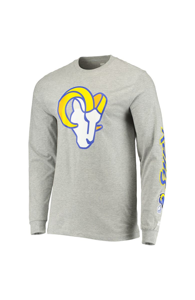 STARTER Men's Starter Heathered Gray Los Angeles Rams Halftime Long Sleeve T-Shirt, Alternate, color, 