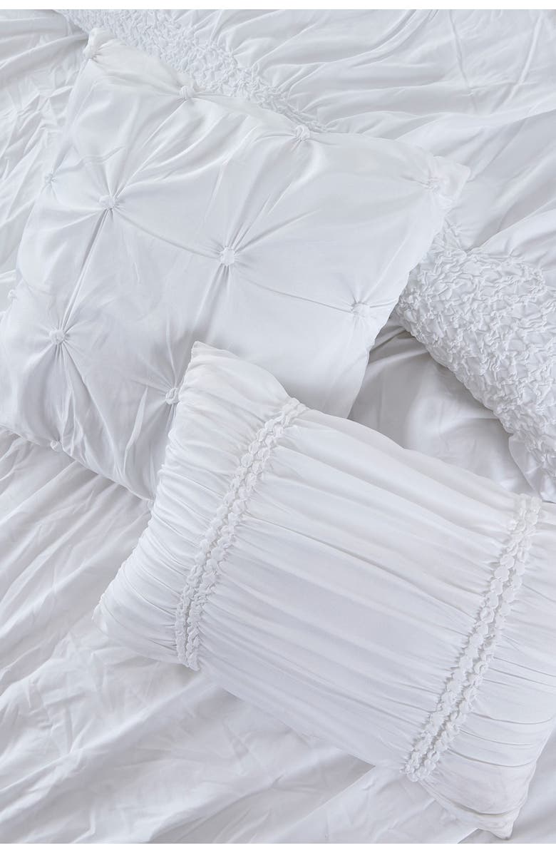 Modern Threads Ashley White Textured Microfiber 7-Piece Comforter Set, Alternate, color,
