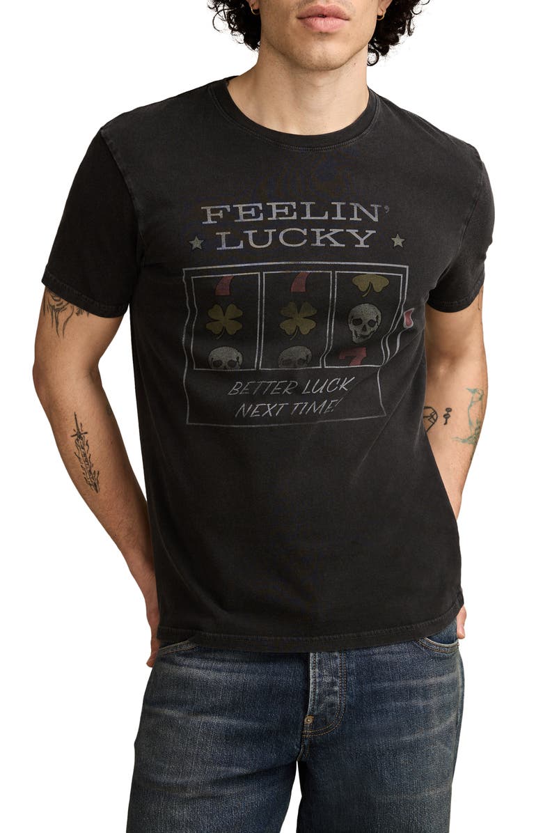 Lucky Brand Feelin' Lucky Slots Cotton Graphic T-Shirt, Main, color, 