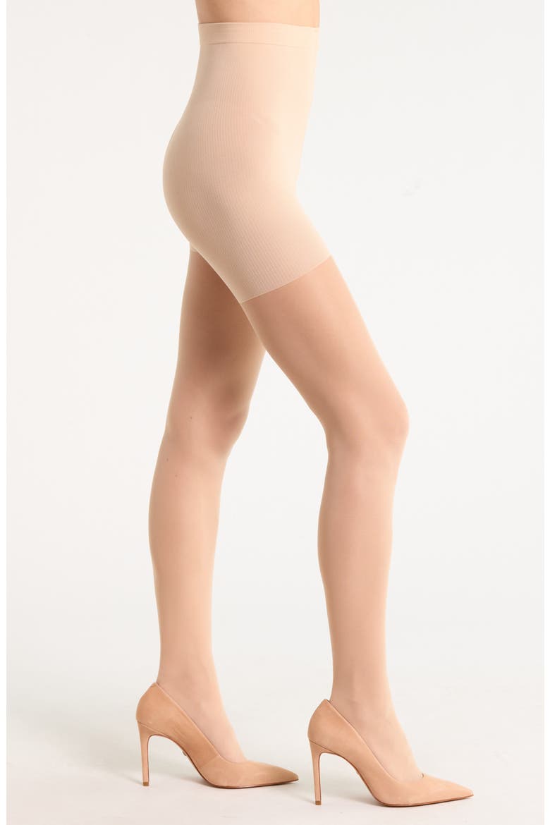 Everyday Sheer Control Top Tights, Main, color, BEIGE ALMOND
