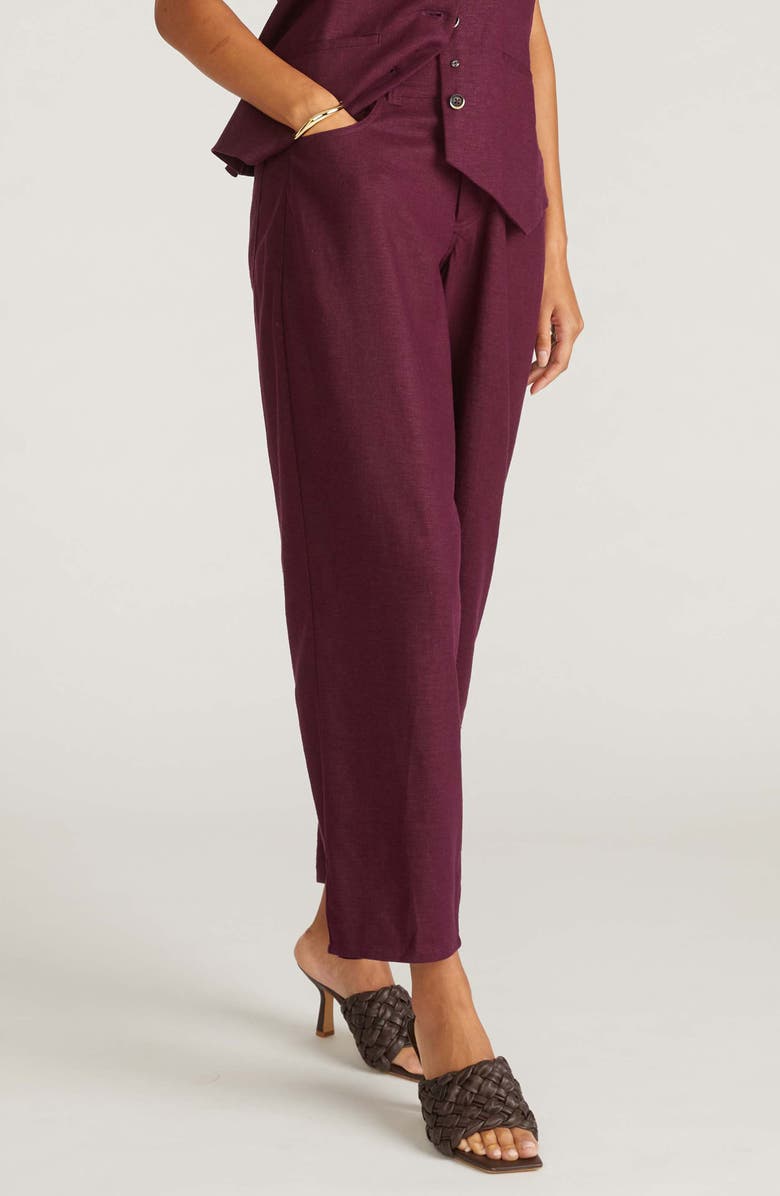 Universal Standard Lou High Waist Barrel Linen Blend Jeans, Alternate, color,