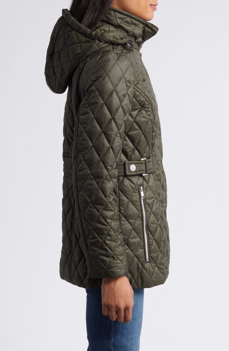 London Fog Quilted Water Resistant Jacket, Alternate, color, Olive