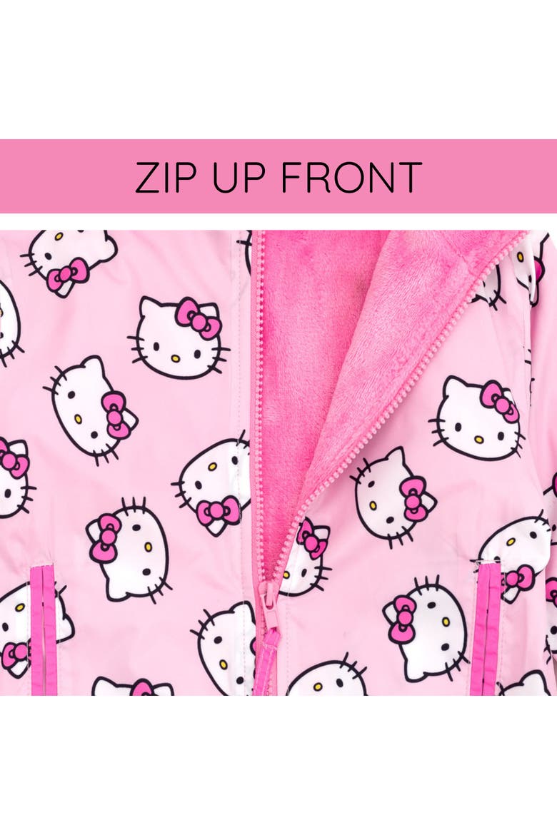 Hooded Rain Jacket, Alternate, color, Hello Kitty Pink