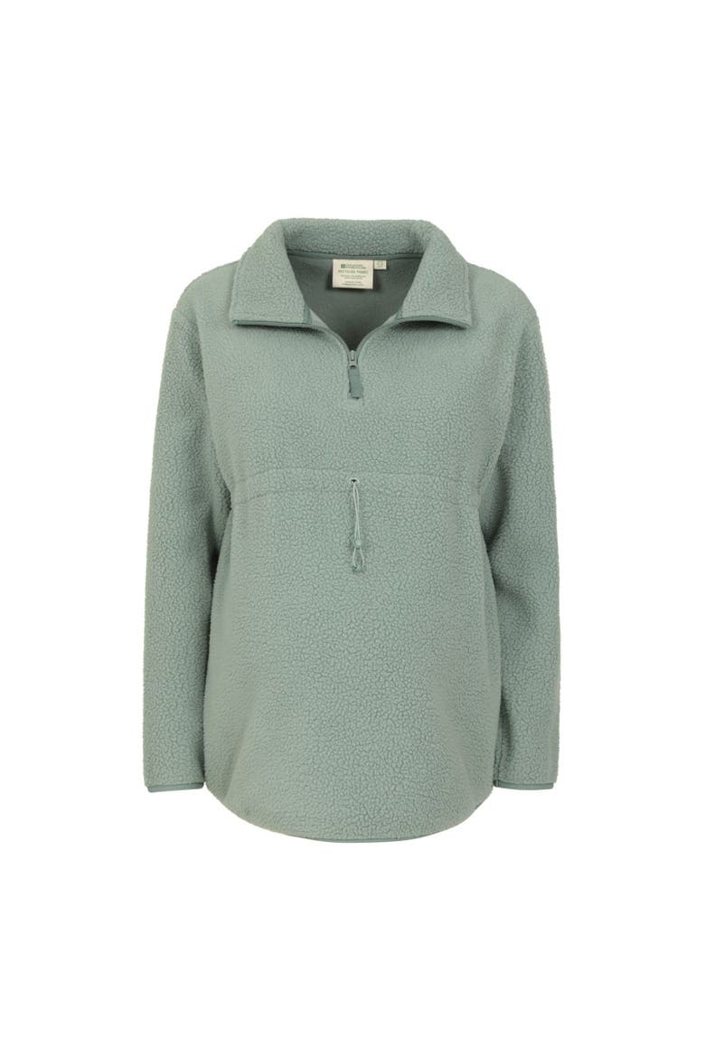 Cosy Fleece Half Zip Maternity Fleece Top, Alternate, color, Green