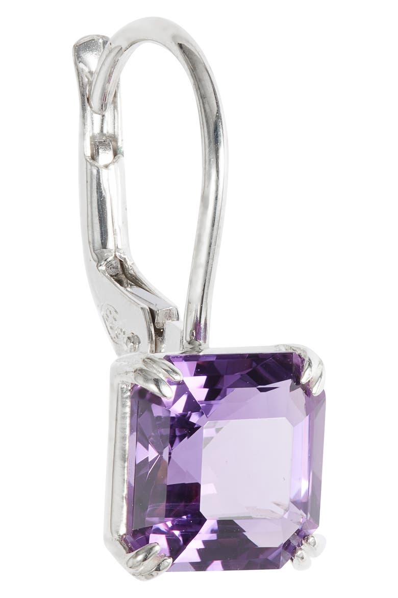 Harper Asscher Cut Drop Earrings, Alternate, color, PURPLE