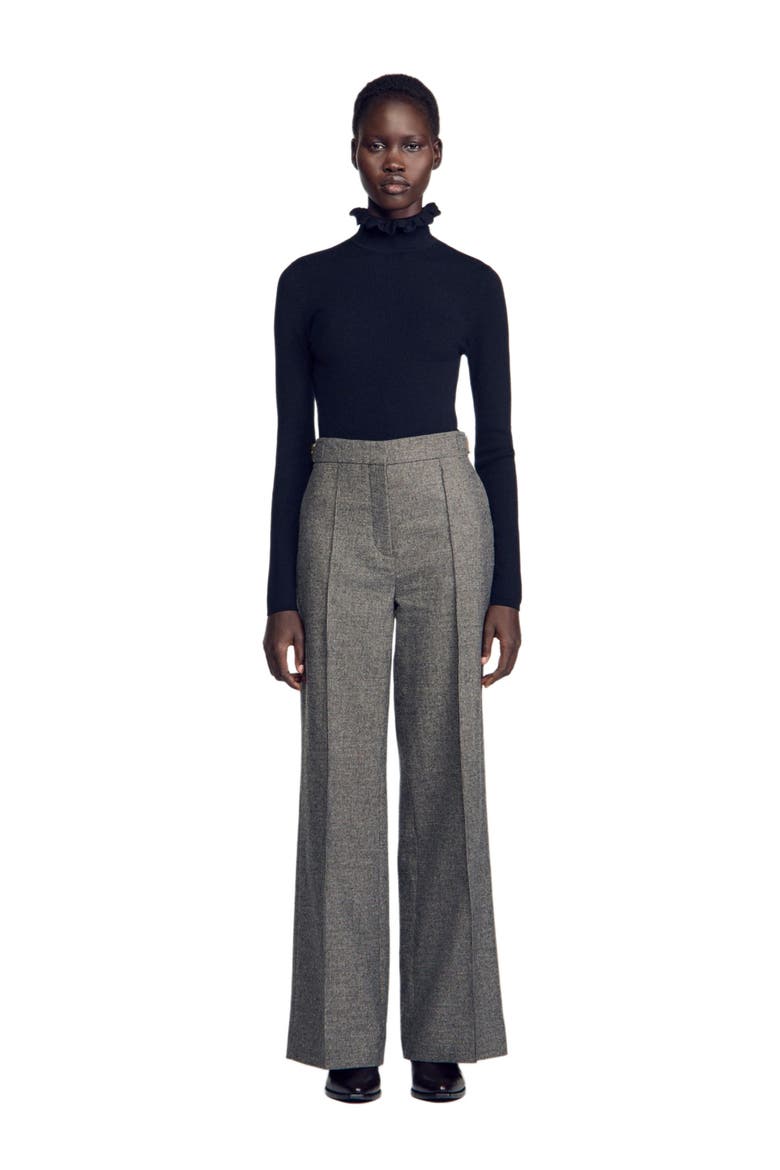 Wool suit trousers, Main, color, Grey