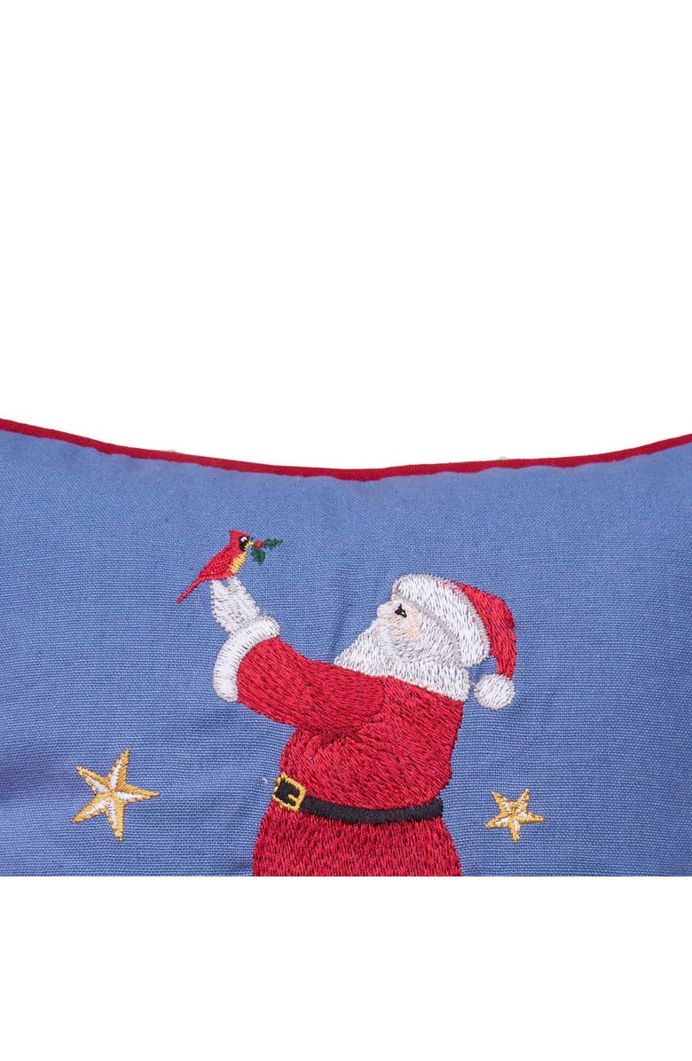 C&F Home Santa and Cardinal Christmas Throw Pillow, 10" x 10", Alternate, color, Blue