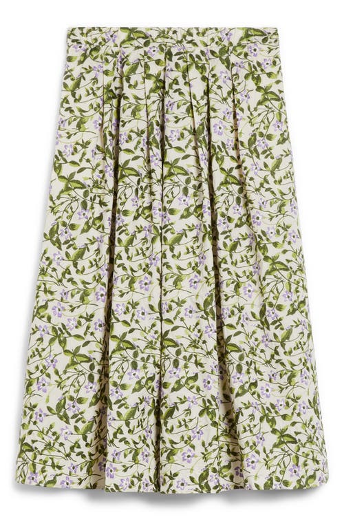 Weekend Max Mara Orme Embroidered Poplin Midi Skirt In Ecru