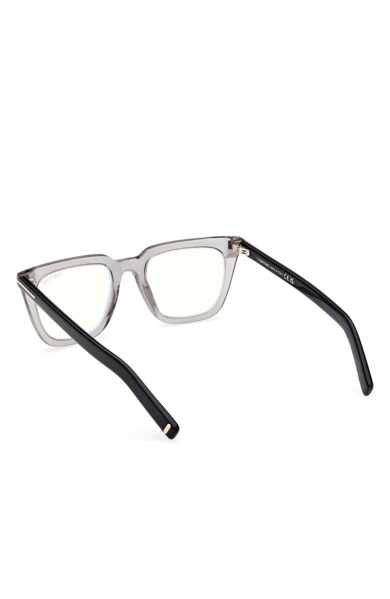 TOM FORD 50mm Square Blue Light Blocking Glasses, Alternate, color, 