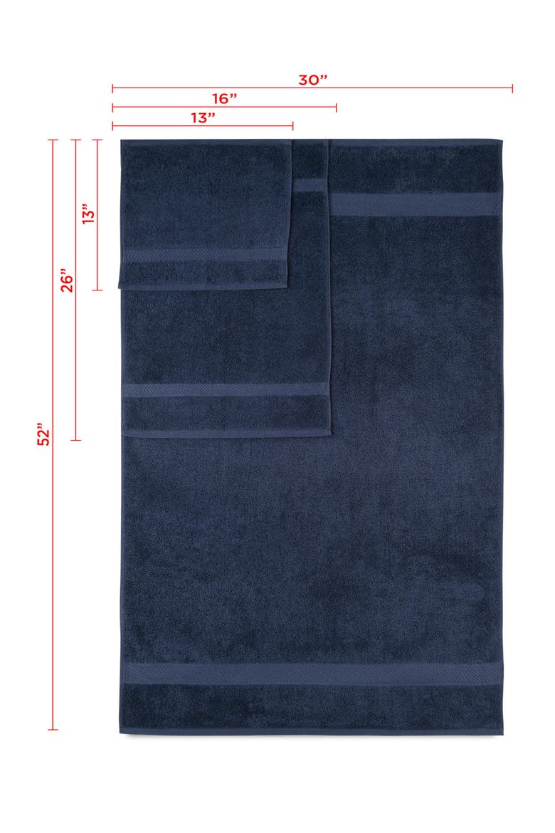 Ringspun 6-Piece Bath Towel Set, Alternate, color, MIDNIGHT