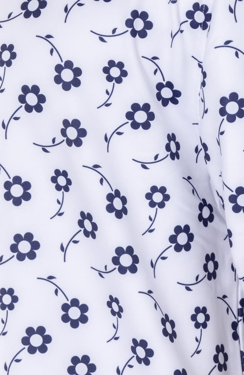 VAST Positive Floral Short Sleeve Performance Button-Up Shirt, Alternate, color, White