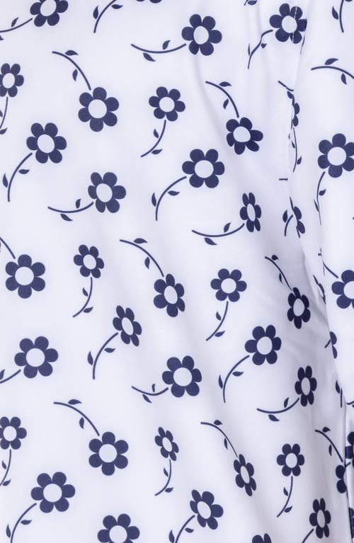 Vast Positive Floral Short Sleeve Performance Button-up Shirt In White