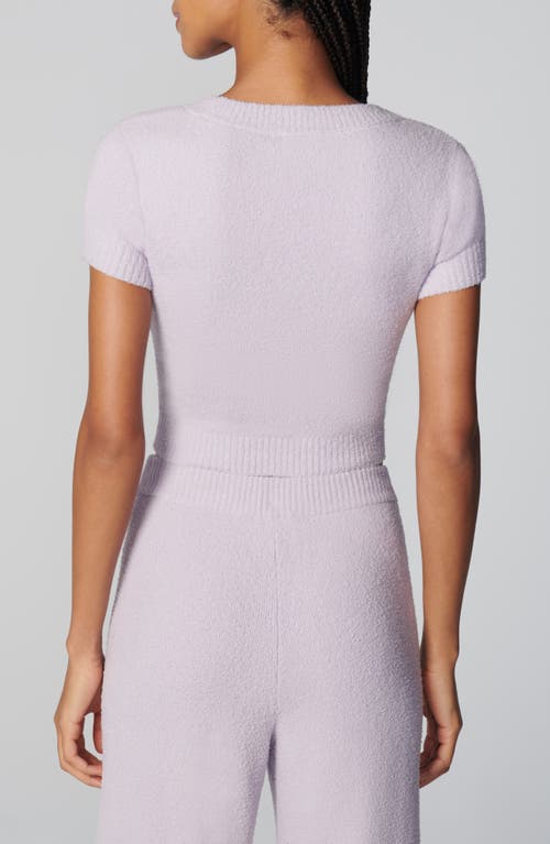 Florence By Mills Short Sleeve Crop Sweater In Purple