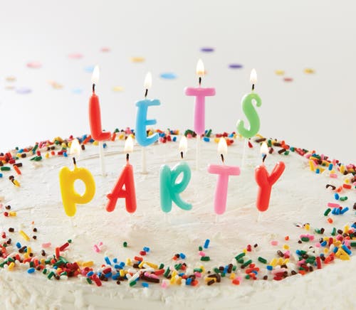 Tag Lets Party Candle Set Paraffin Wax Plastic Pick Birthday Party Decor In Brown