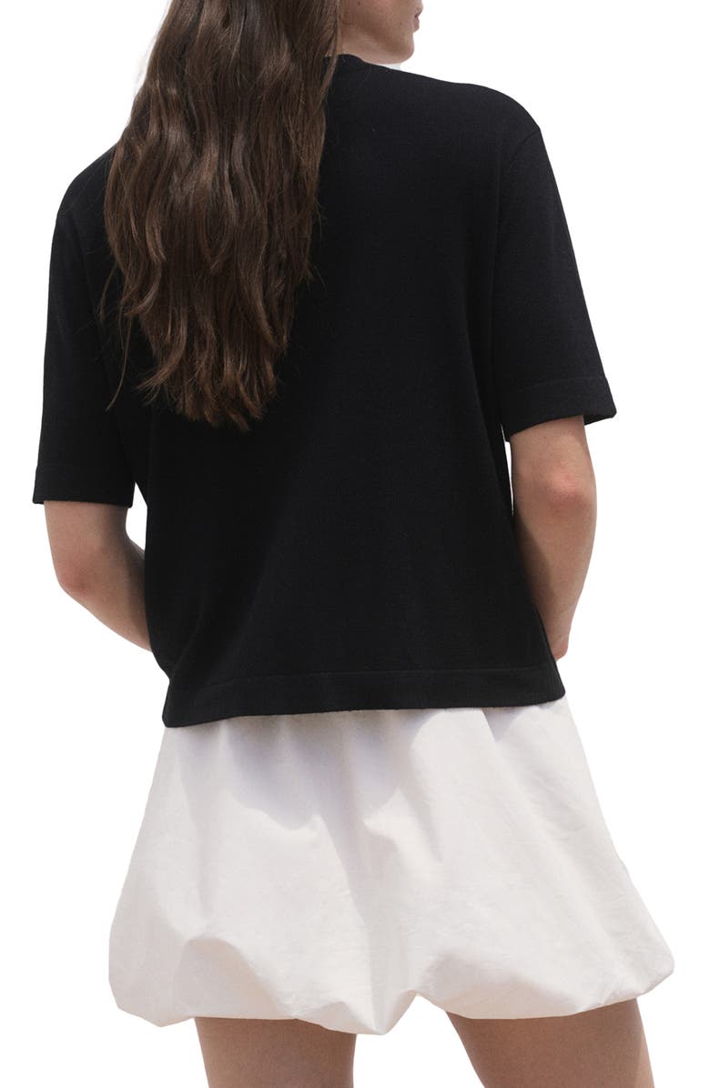 MANGO Elbow Sleeve Sweater, Alternate, color, Black