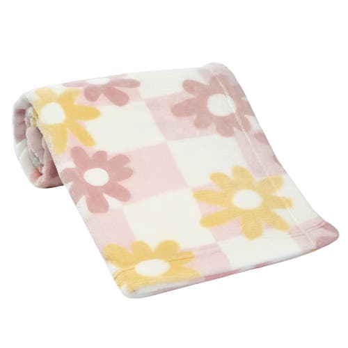 Lambs & Ivy Daisy Dreams Soft & Cozy Luxury Fleece Checkered Baby Blanket In Multi