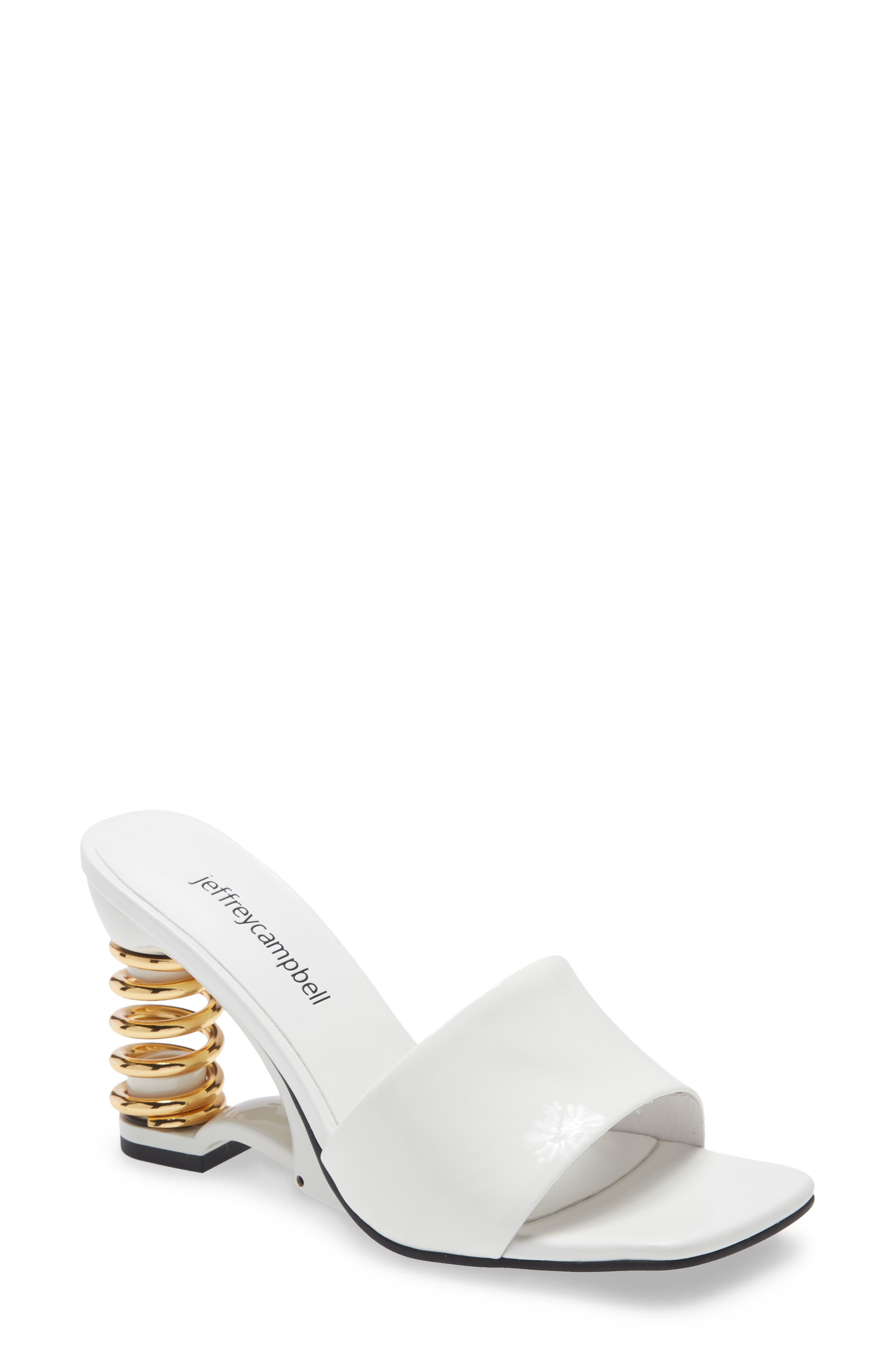 Im Sprung Sandal, Main, color, WHITE PATENT GOLD LEATHER