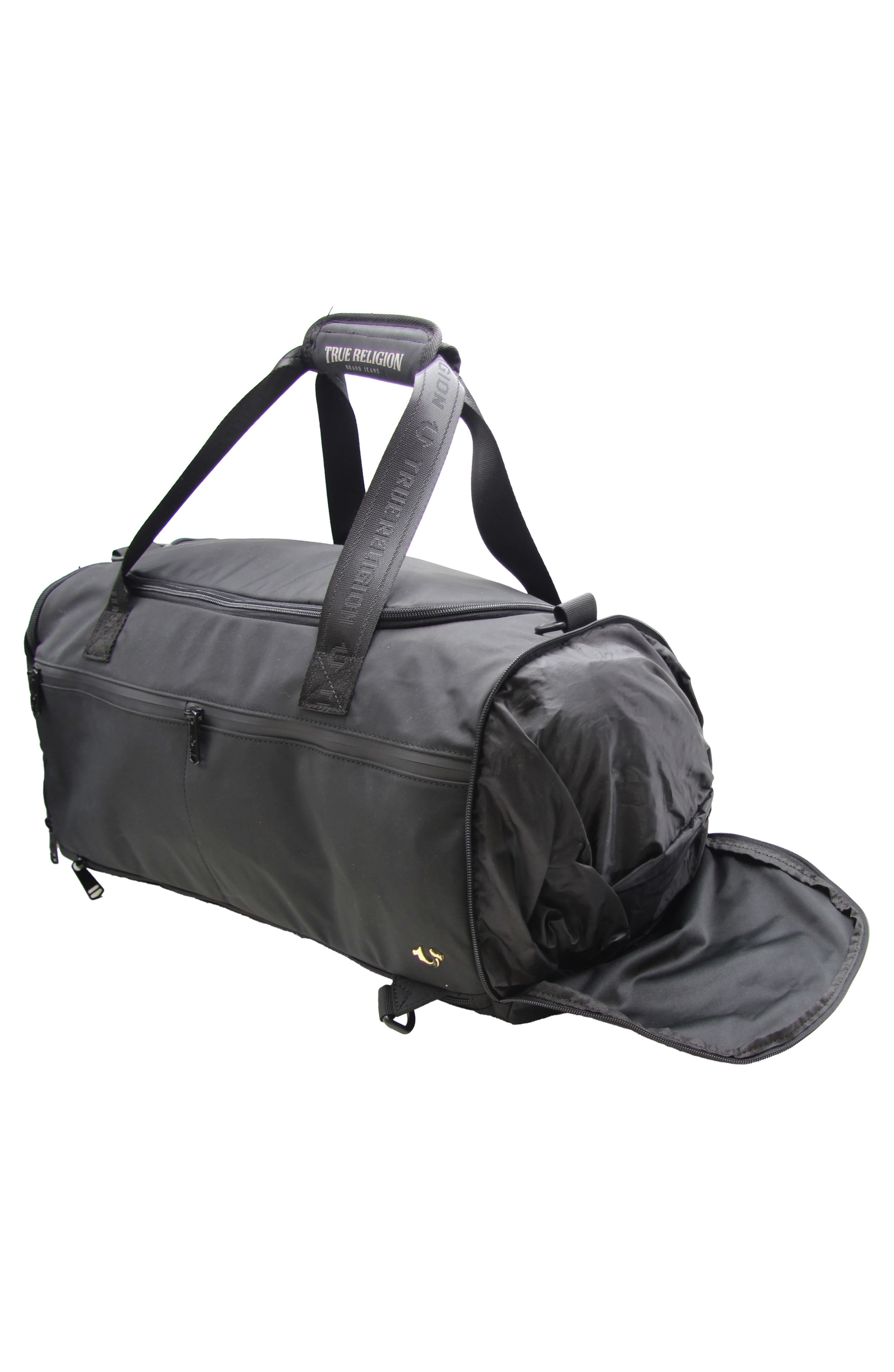 True Religion Omar Convertible Duffle Bag, Alternate, color, Black