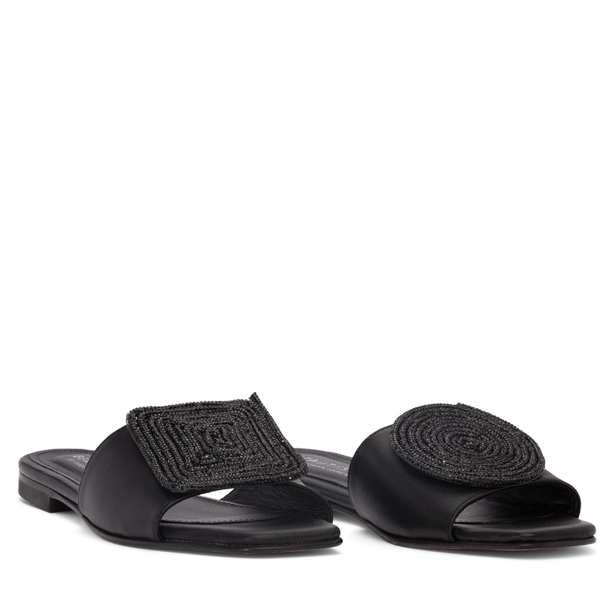 BEAUTIISOLES Adeline Flat Sandal, Main, color, Black