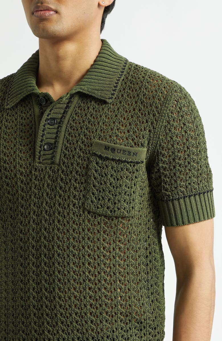 McQueen Open Stitch Polo, Alternate, color, Dark Green Bottle