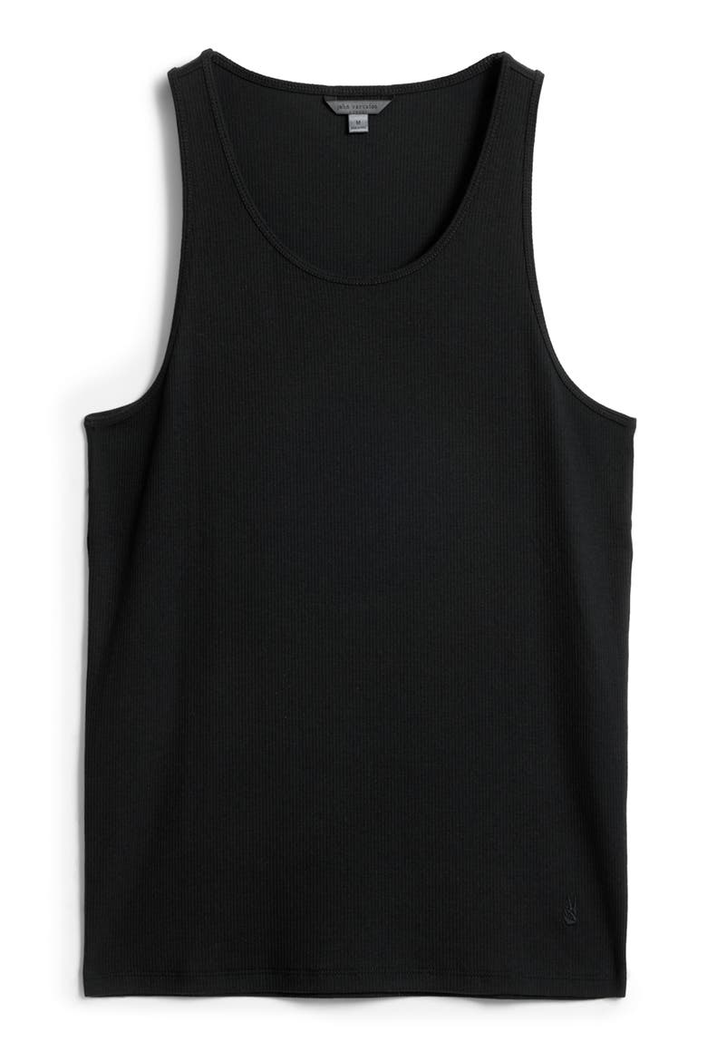 Olin Rib Cotton & Lyocell Blend Tank, Alternate, color, BLACK