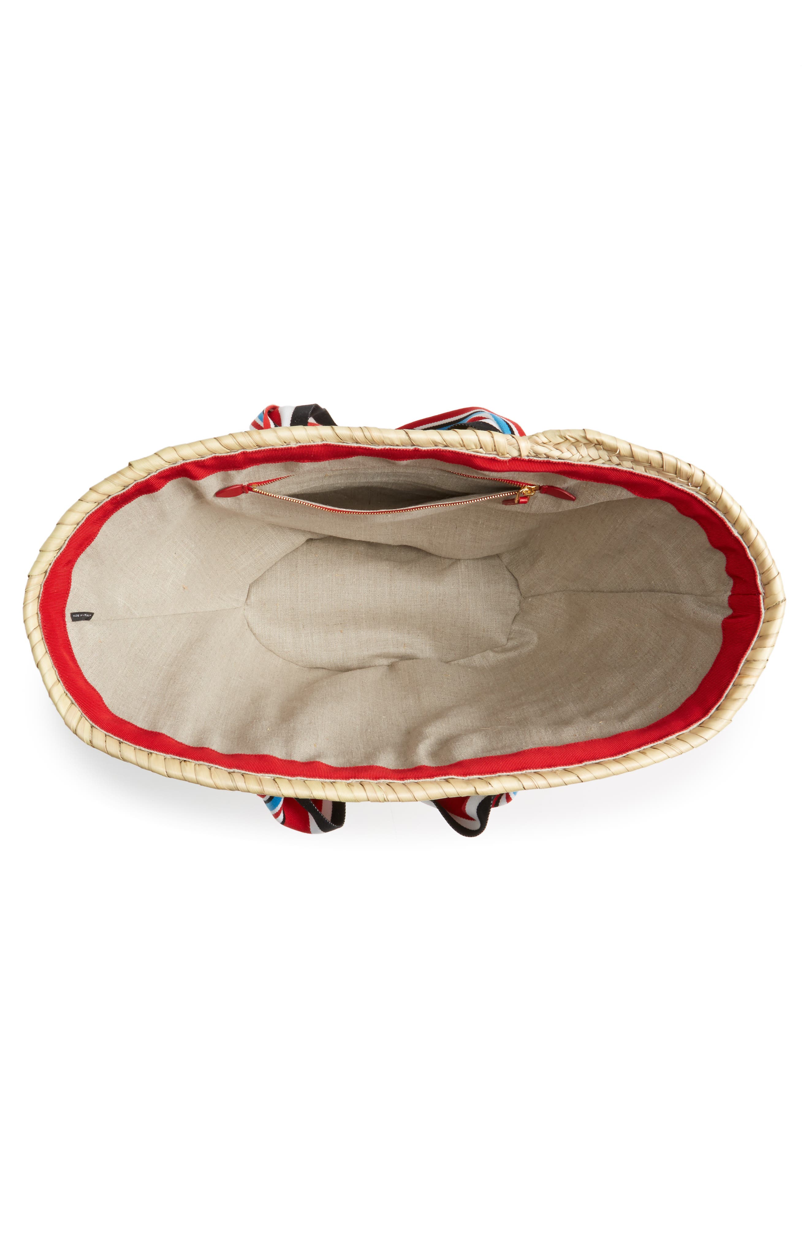 Miu Miu Paglia Straw Top Handle Tote, Alternate, color, 