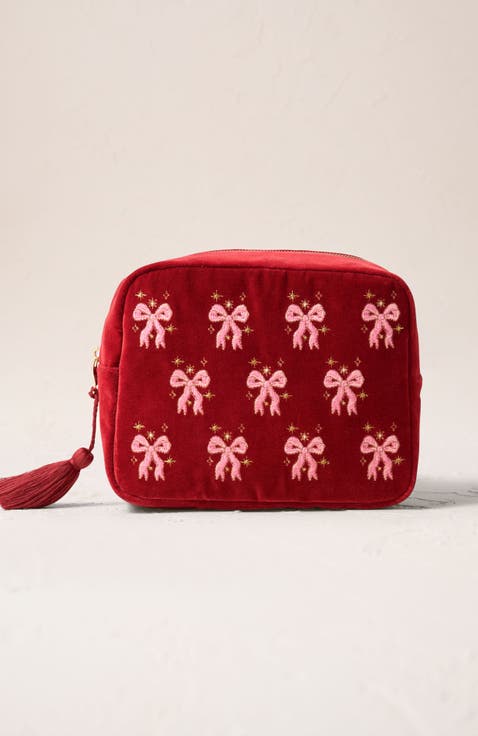 Dazzling Bows Velvet Wash Bag