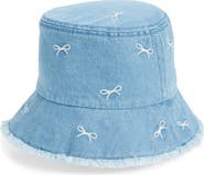 The Accessory Collective Kids' Embroidered Bow Bucket Hat