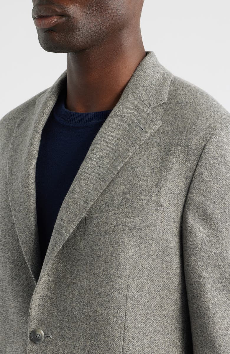 Vince Icon Relaxed Fit Heathered Grey Brushed Cashmere Sport Coat, Alternate, color, Light Grey