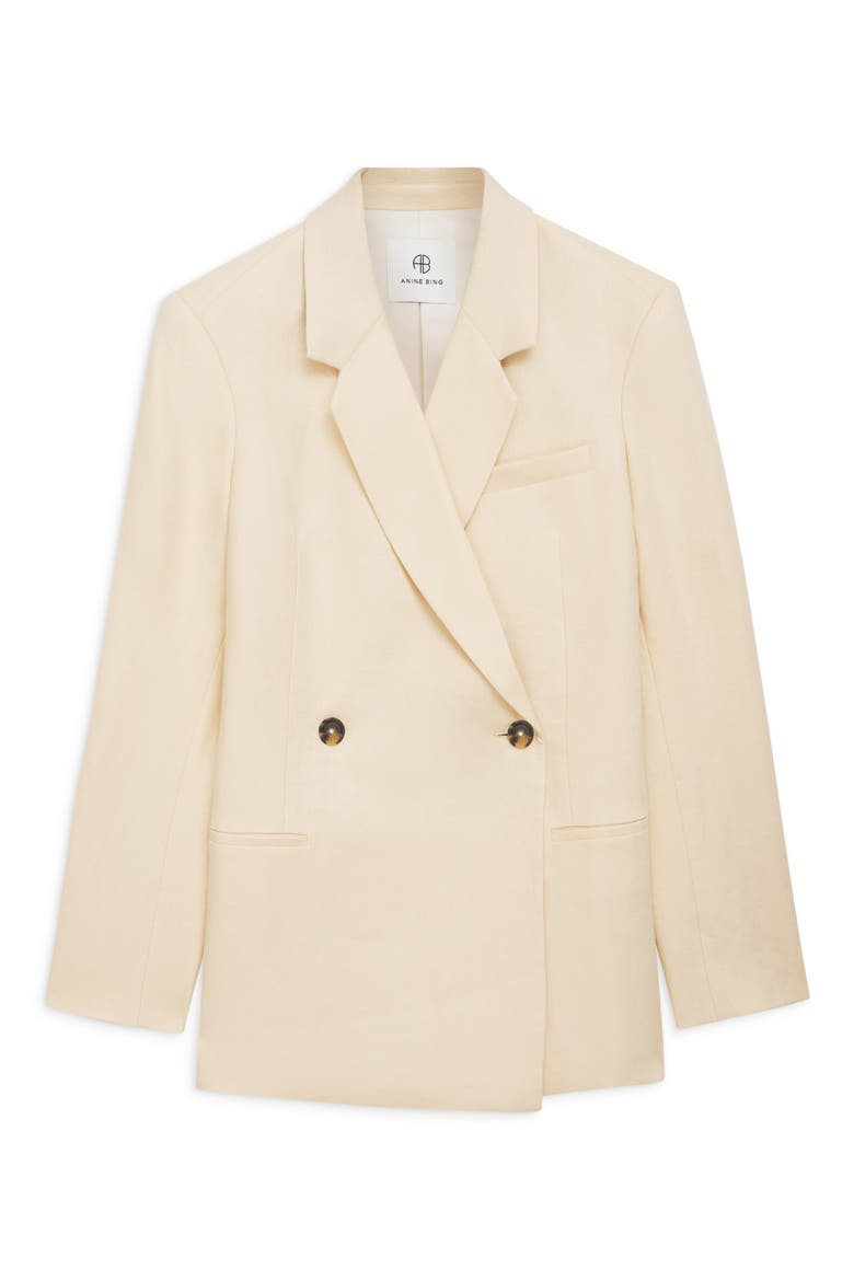 Kaia Linen Blazer, Alternate, color, LIGHT YELLOW LINEN