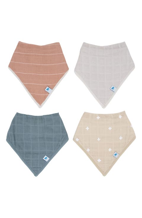 4-Pack Fleece & Cotton Muslin Bandana Bib (Baby)