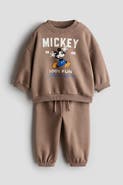 H&M 2-piece Printed Sweatshirt And Joggers Set