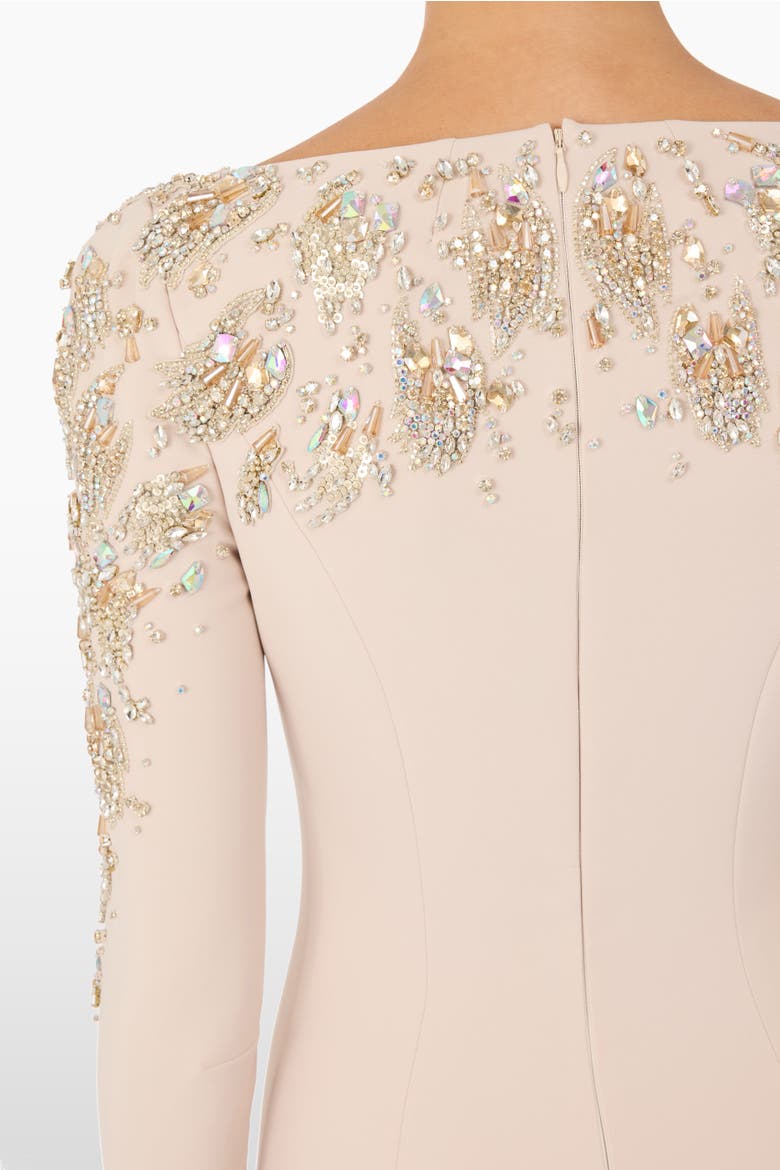 Kelly Embellished Long-Sleeve Maxi Dress, Alternate, color, Moonstone