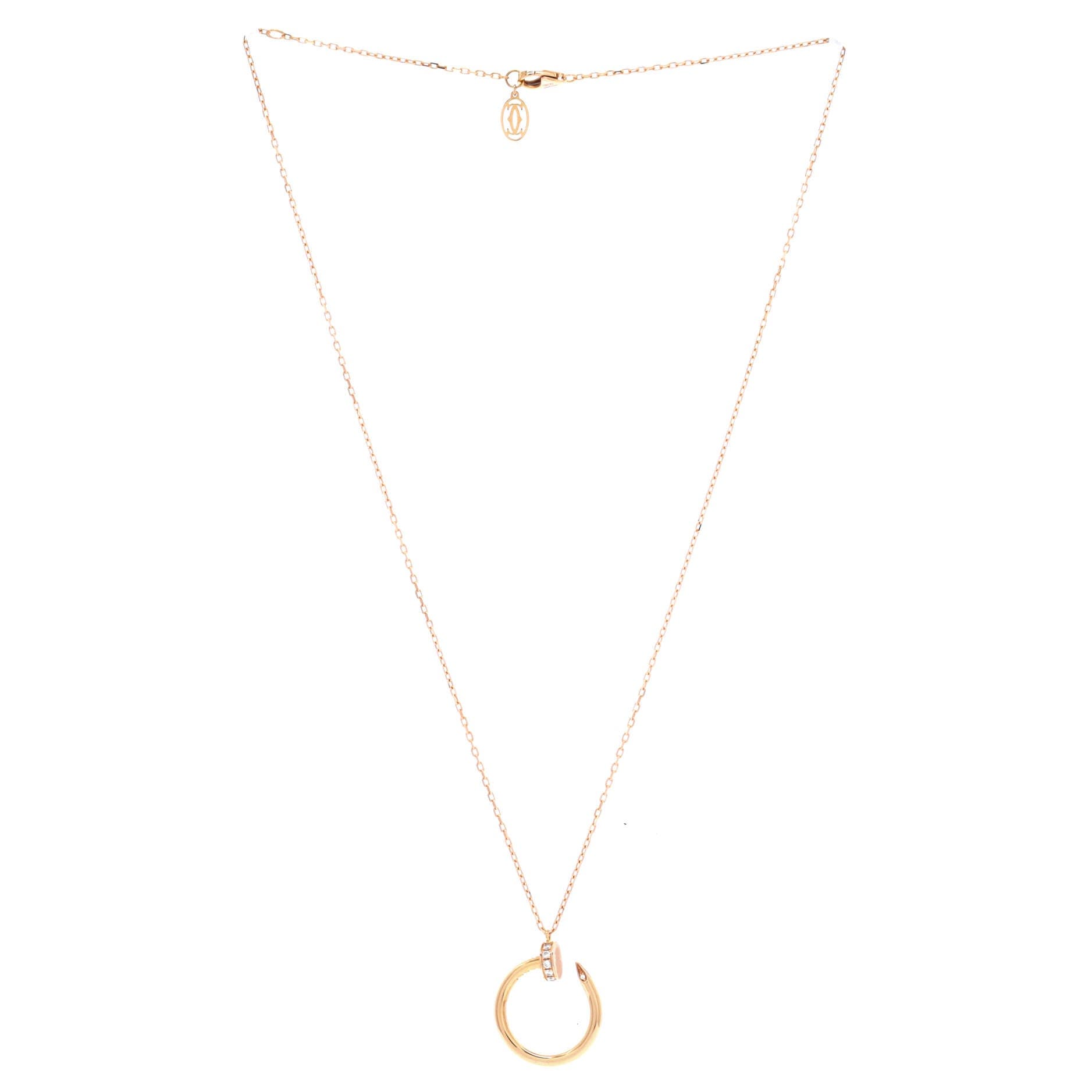 Juste un Clou Pendant Necklace 18K Rose Gold with Diamonds, Alternate, color, Metallic Gold