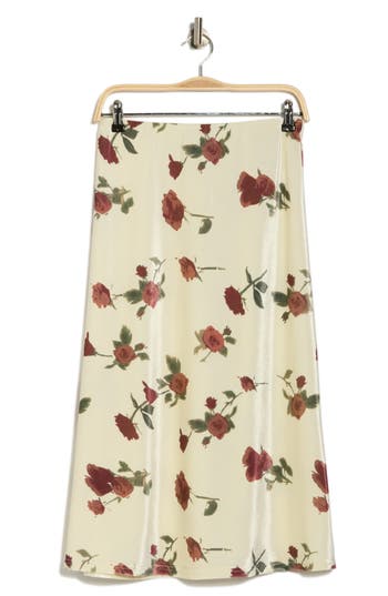 Lucy Paris Adonia Floral Bias Satin Skirt