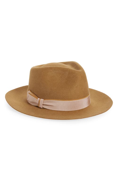 Shop René Mantilla, New York Maison Wool Felted Fedora In Camel