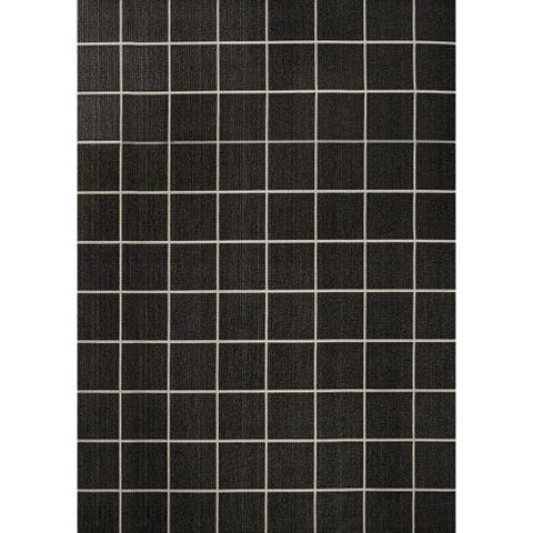 Grid Modern Squares Indoor/Outdoor Area Rug