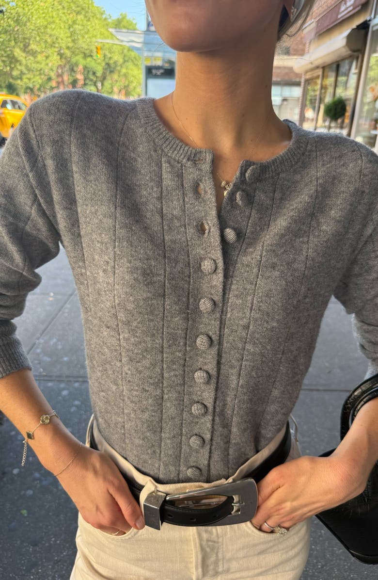 WAYF Cassie Cardigan, Alternate, color, Heather Grey